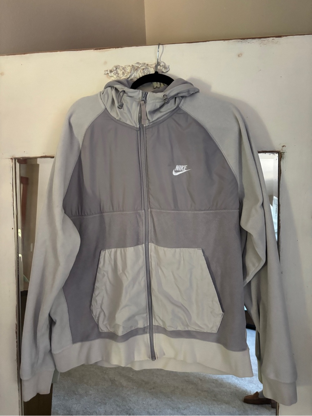 Nike Sportswear Hybrid Colorblock Full-Zip Fleece Hoodie - size XL